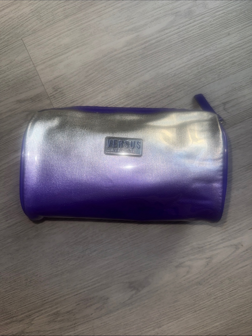 Versus Versace Purple and Silver Gradient Zip Cosmetic Pouch